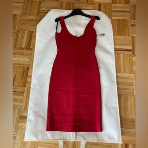 Red Herve Leger by Max Azria Dress Size S